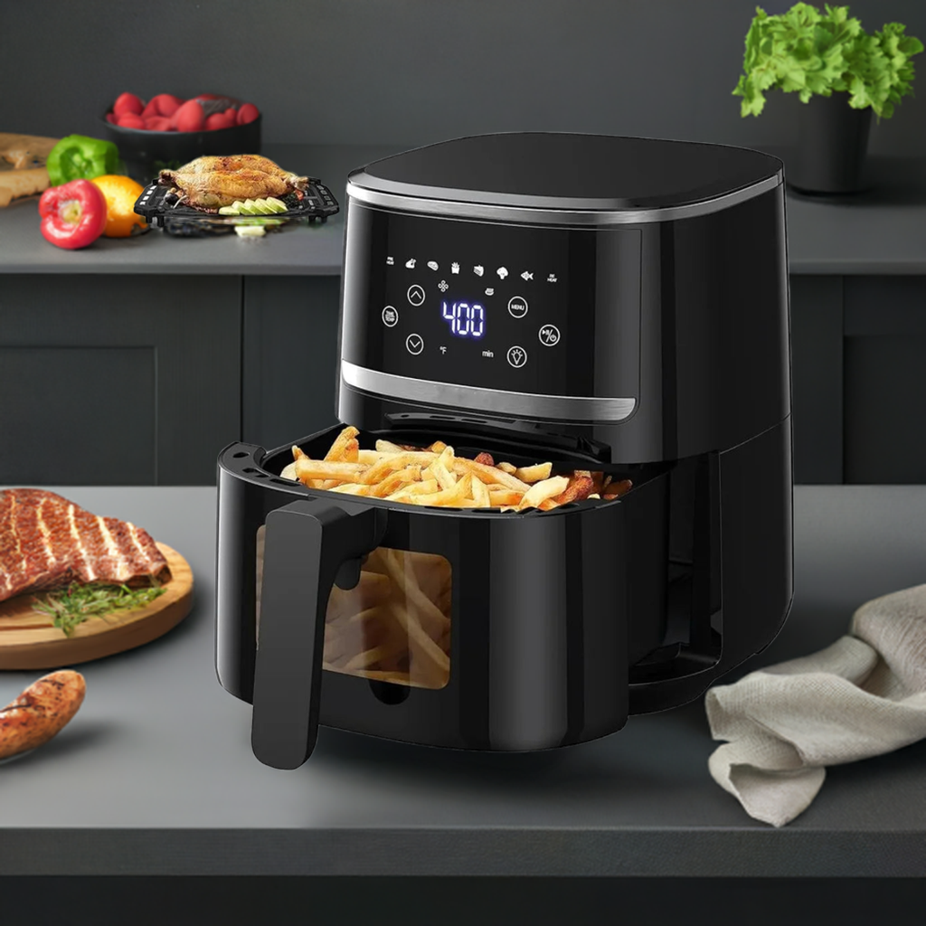 Air Fryer Oven 5 Qt Large Oil Free Touch Screen 1500W Mini  Combo with 7 Accessories, One-Touch Digital Controls