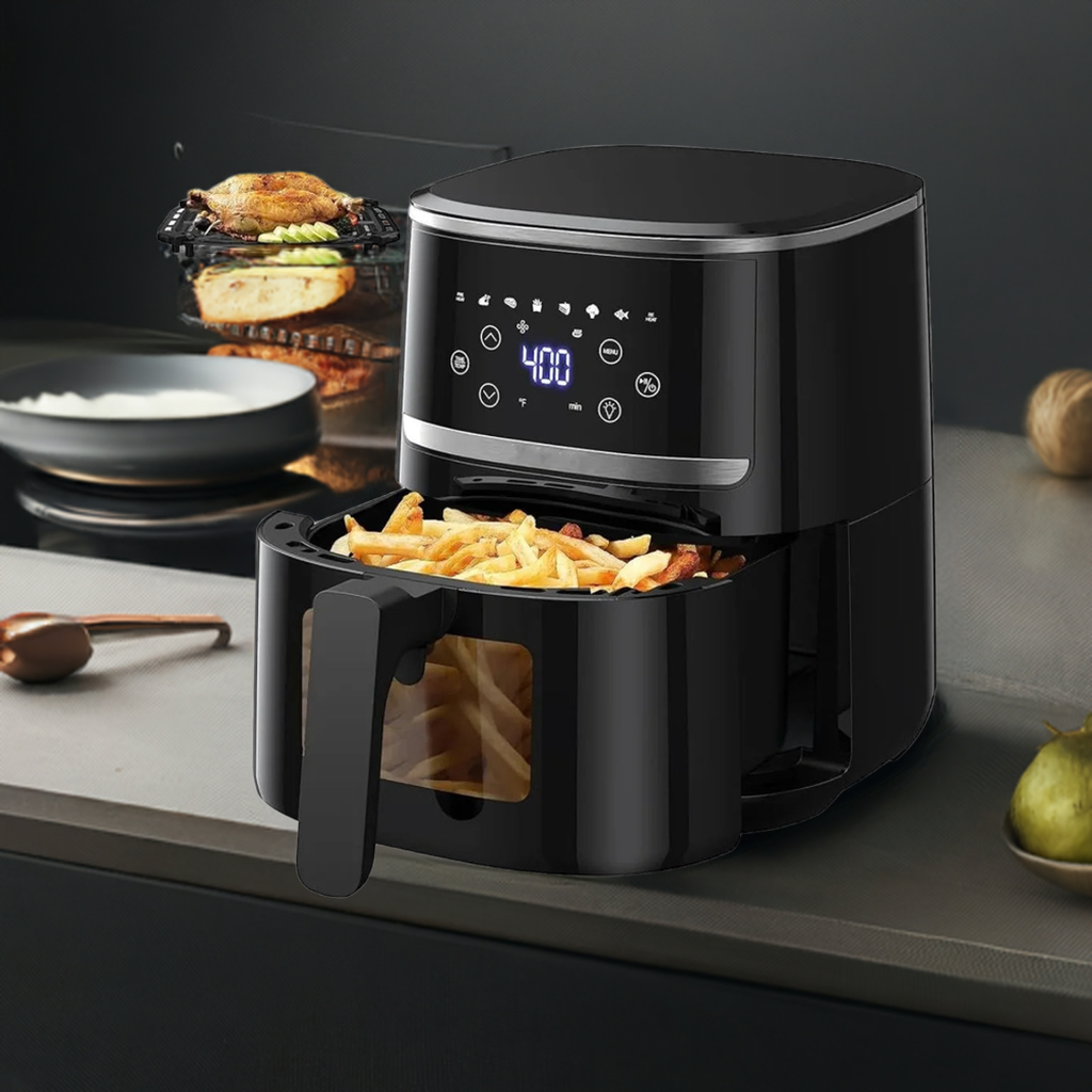 Air Fryer Oven 5 Qt Large Oil Free Touch Screen 1500W Mini  Combo with 7 Accessories, One-Touch Digital Controls