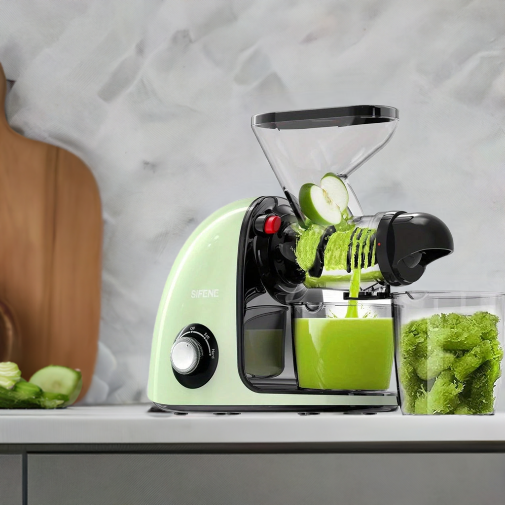 2nd Edition Cold Press Juicer, SiFENE Slow Masticating Juicer Machines for Fruit & Vegetable, Juice Maker Extractor with Dual Mo Home Fusion