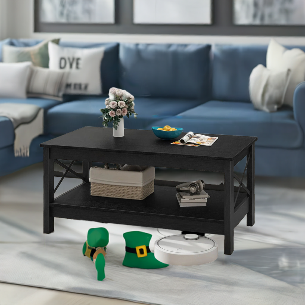 2 Drawer Square Center Table Coffee Table. Home Fusion