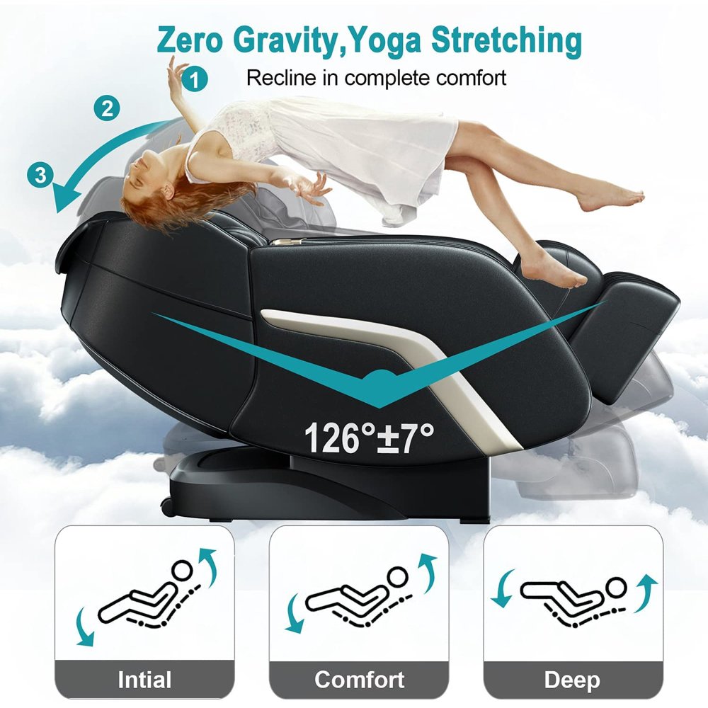 Massage Chair, Zero Gravity Shiatsu Massage Chairs Full Body and Recliner SL-Track Massage Chair with Bluetooth Speaker,Anion,Thai Stretch,USB Charing,Heating and Foot Roller Massager