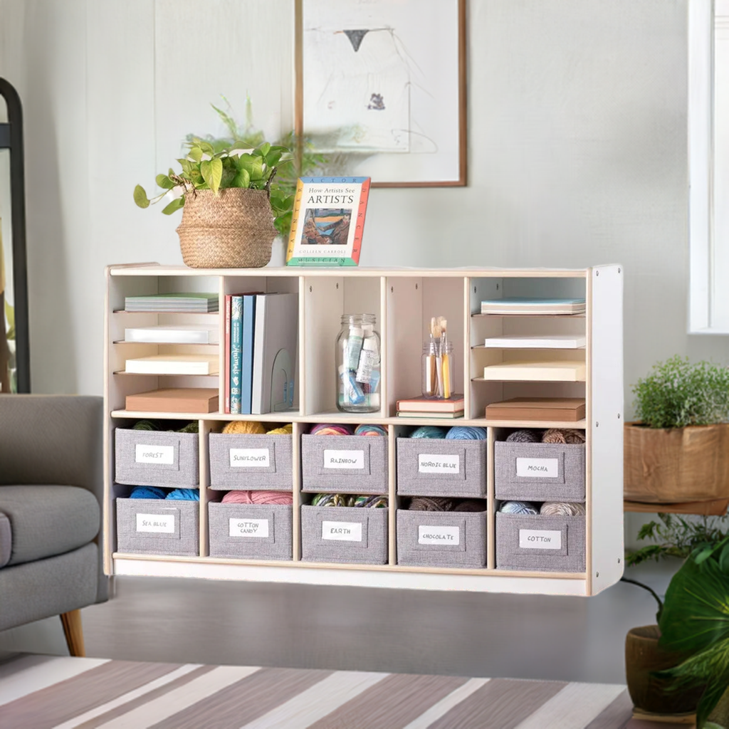 School and Office; Wooden Book Cubby and Toy Shelf Organizer Bookcase Bookcases & Cd Racks Storage Living Room Furniture Home Home Fusion