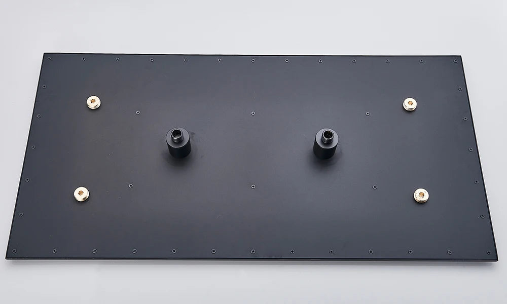 Rozin LED Matte Black Shower Head 40*80cm Large Size Rainfall Shower Heads Ceiling Mounted with Installation Arm for Bathroom Home Fusion