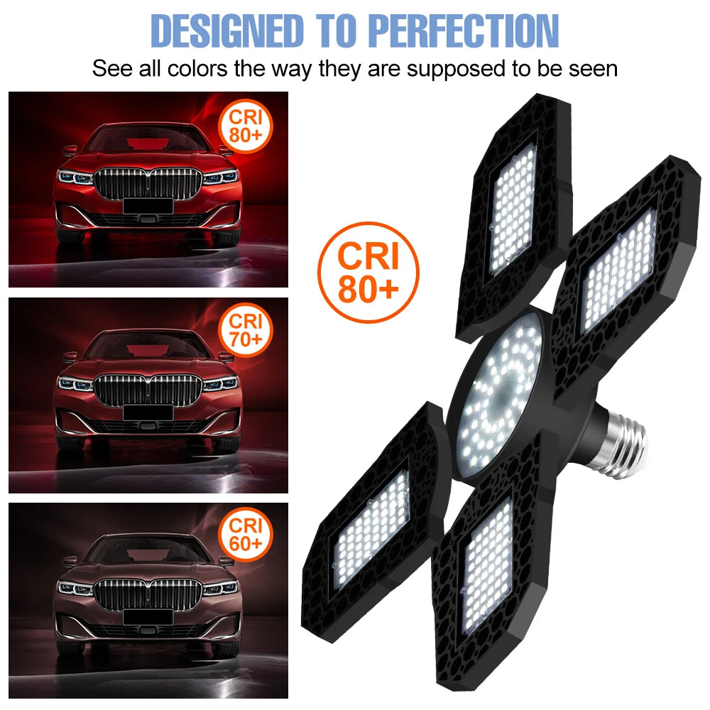 E27 LED Bulb 220V Chandelier E26 Deformable Garage Lamp High Bay Light 110V Barn Lights Bombillas 200W 300W 400W Warehouse Light Home Fusion