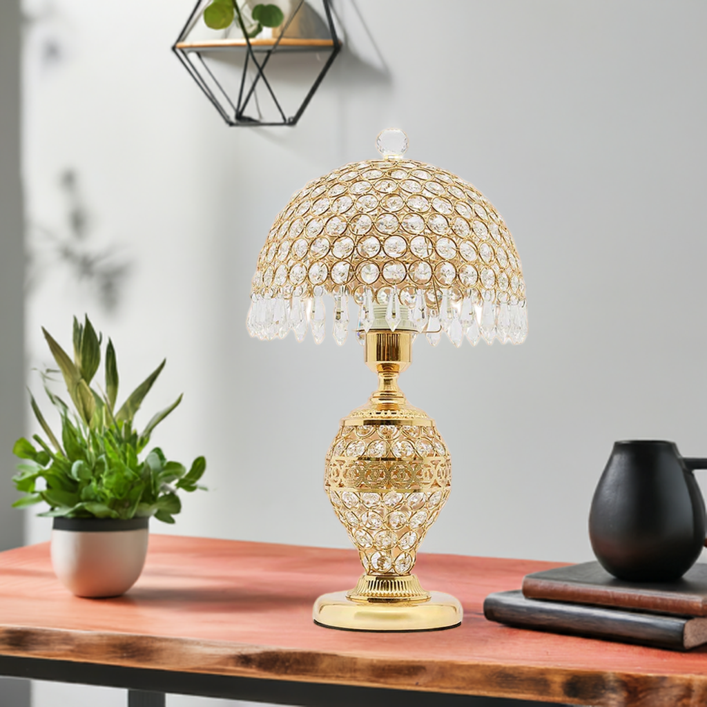 "Natural Crystal Table Lamp: Perfect for Any Space" Home Fusion