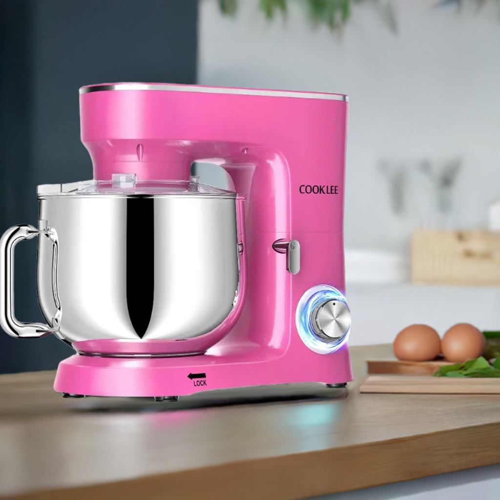 COOKLEE Stand Mixer, 9.5 Qt. 660W 10-Speed Electric Kitchen Mixer with Dishwasher-Safe Dough Hooks, Flat Beaters Home Fusion