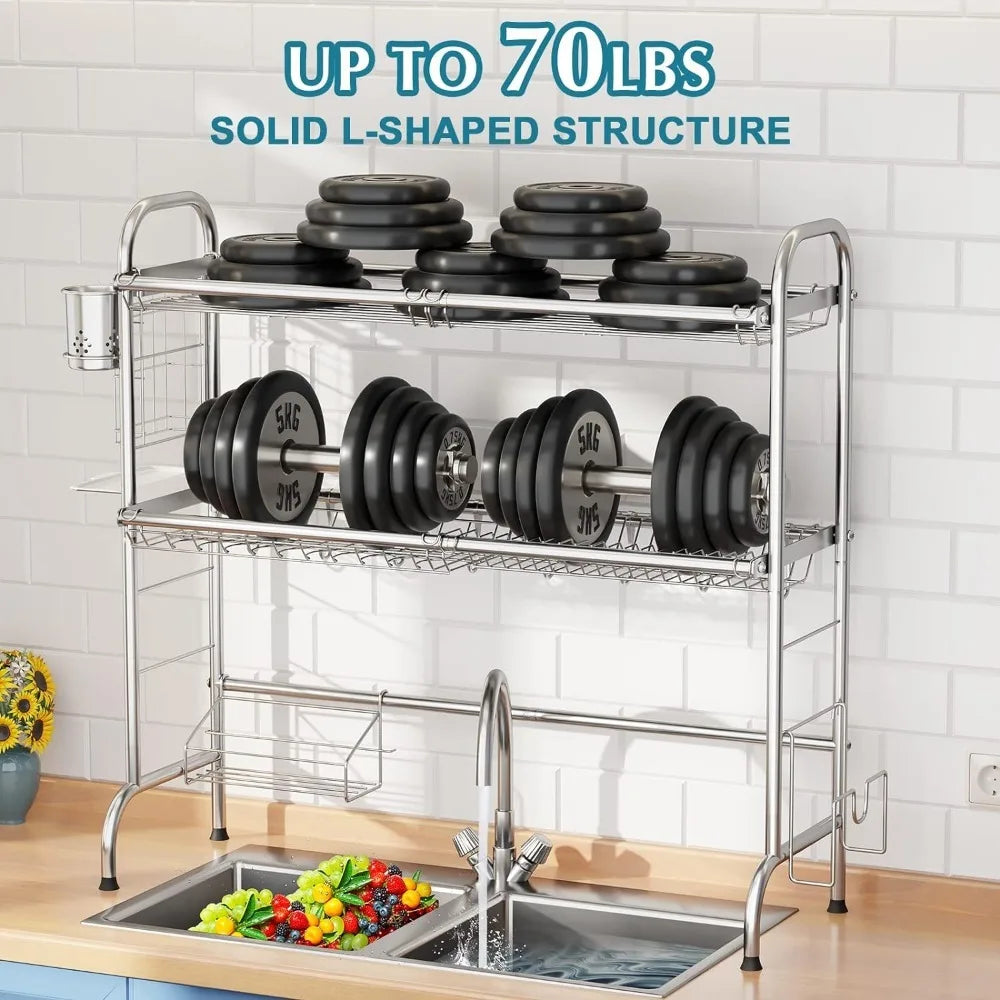 Dish Drying Rack for Kitchen Counter Home Fusion