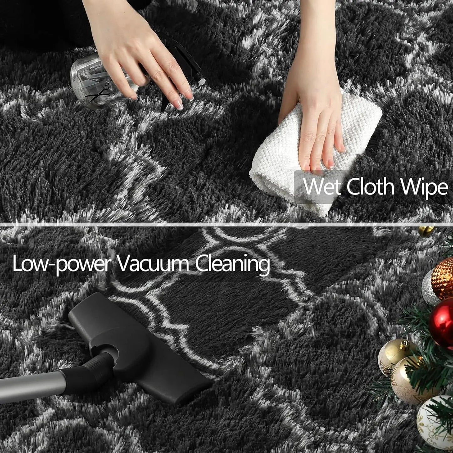 Large Shag Area Rugs for Bedroom Super Soft Plush Fluffy Carpets Living Room Rug Non-Slip Indoor Floor Rug for Kids Nursery Girl Home Fusion
