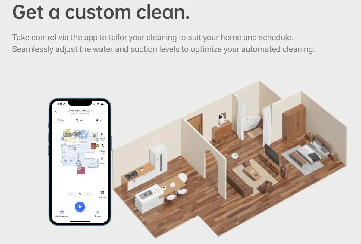 Global Dreame L10s Ultra Robot Vacuum and Mop Combo Auto Mop Cleaning.