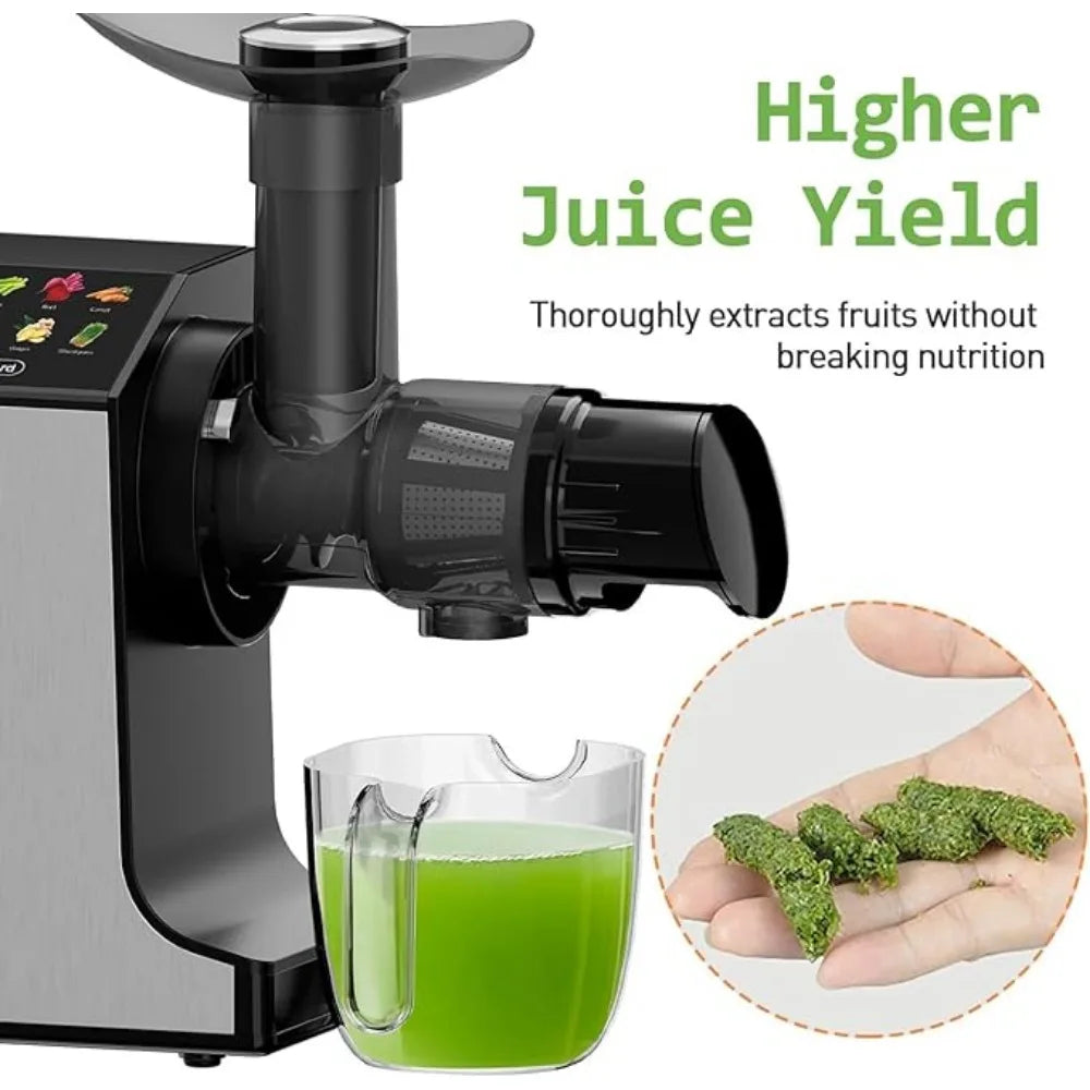 Portable Juicer with 2 Speed Modes, Touchscreen Cold Press Juicer, Safe & Quiet Operation and Easy To Clean, Juicer Home Fusion