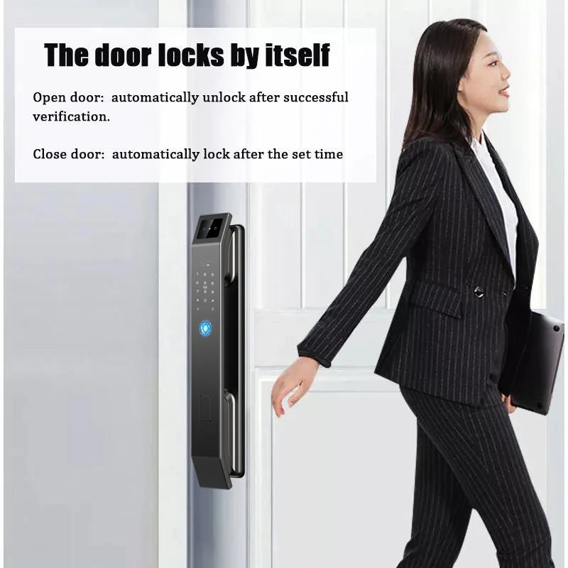 3D Face Recognition Unlock Digital Door Lock With Camera FIngerprint Password Unlock Keyless Electronic Door Lock Home Fusion