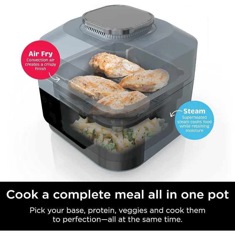 Ninja SF301 Speedy Rapid Cooker & Air Fryer, 6-Quart Capacity, 12-in-1 Functions to Steam, Bake, Roast, Sear, Sauté, Slow Cook Home Fusion