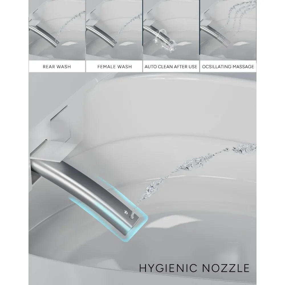 Smart Toilet, Pump-assisted Flush, Foot Sensor Operation, Warm Water, Heated Seat, Air Dryer, Automatic Intelligent Toilets Home Fusion