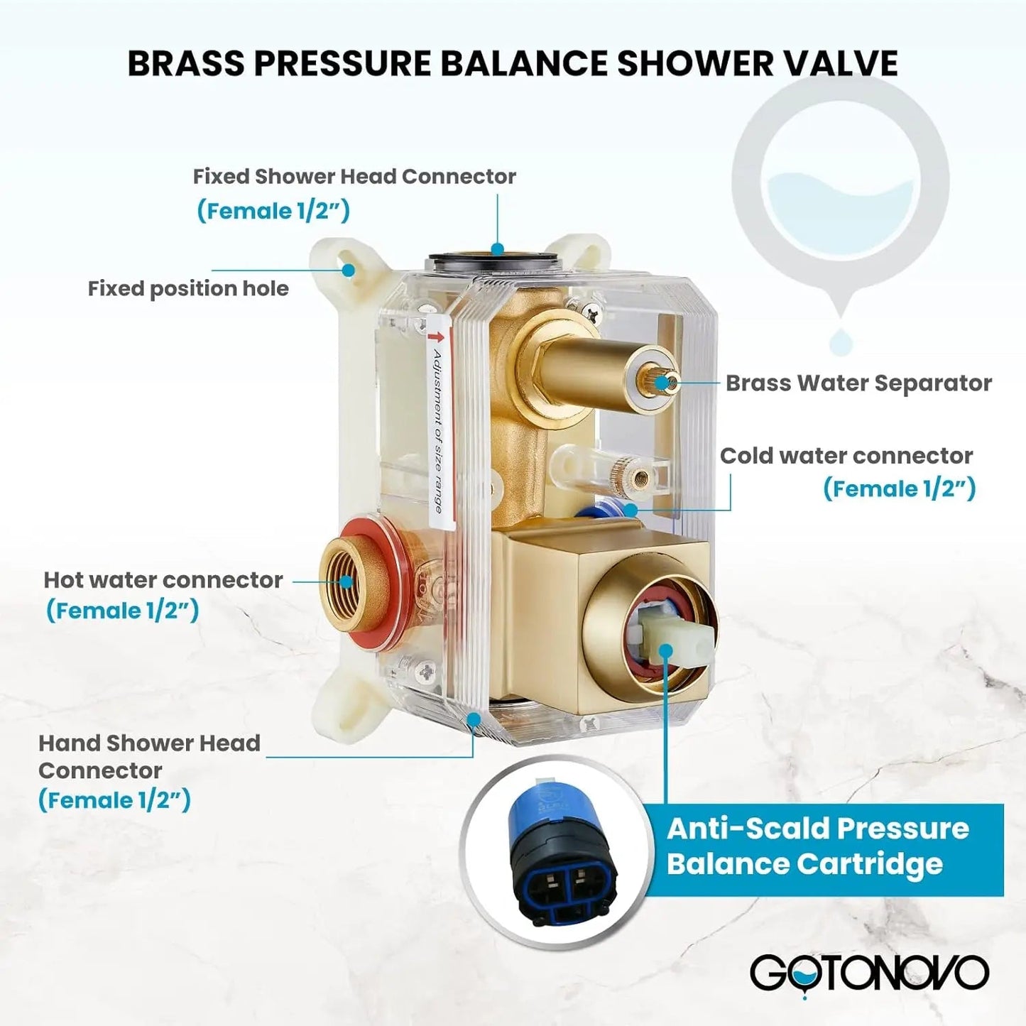 Rainfall Bathroom Shower System Rain Shower Head and Handle Set Wall Mounted Shower Complete Combo Solid Brass Pressure Home Fusion