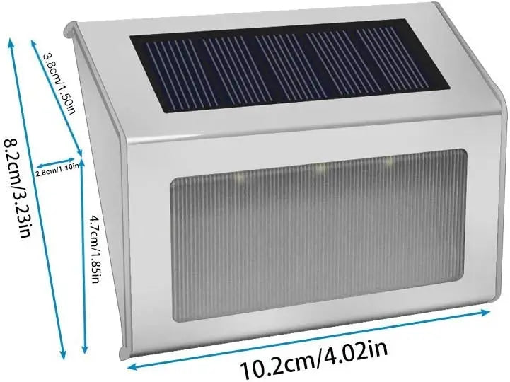 Lightess Solar Lights for Steps Deck Solar Stair Light Outdoor Waterproof Stainless Steel LED Fence Light for Garden Pathway Home Fusion