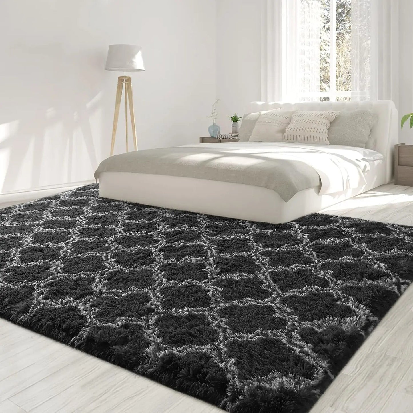 Large Shag Area Rugs for Bedroom Super Soft Plush Fluffy Carpets Living Room Rug Non-Slip Indoor Floor Rug for Kids Nursery Girl Home Fusion