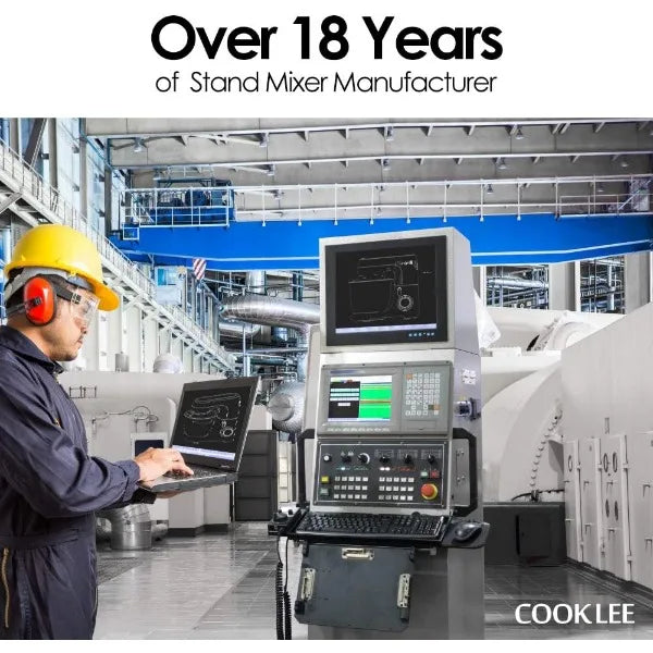 COOKLEE Stand Mixer, 9.5 Qt. 660W 10-Speed Electric Kitchen Mixer with Dishwasher-Safe Dough Hooks, Flat Beaters Home Fusion