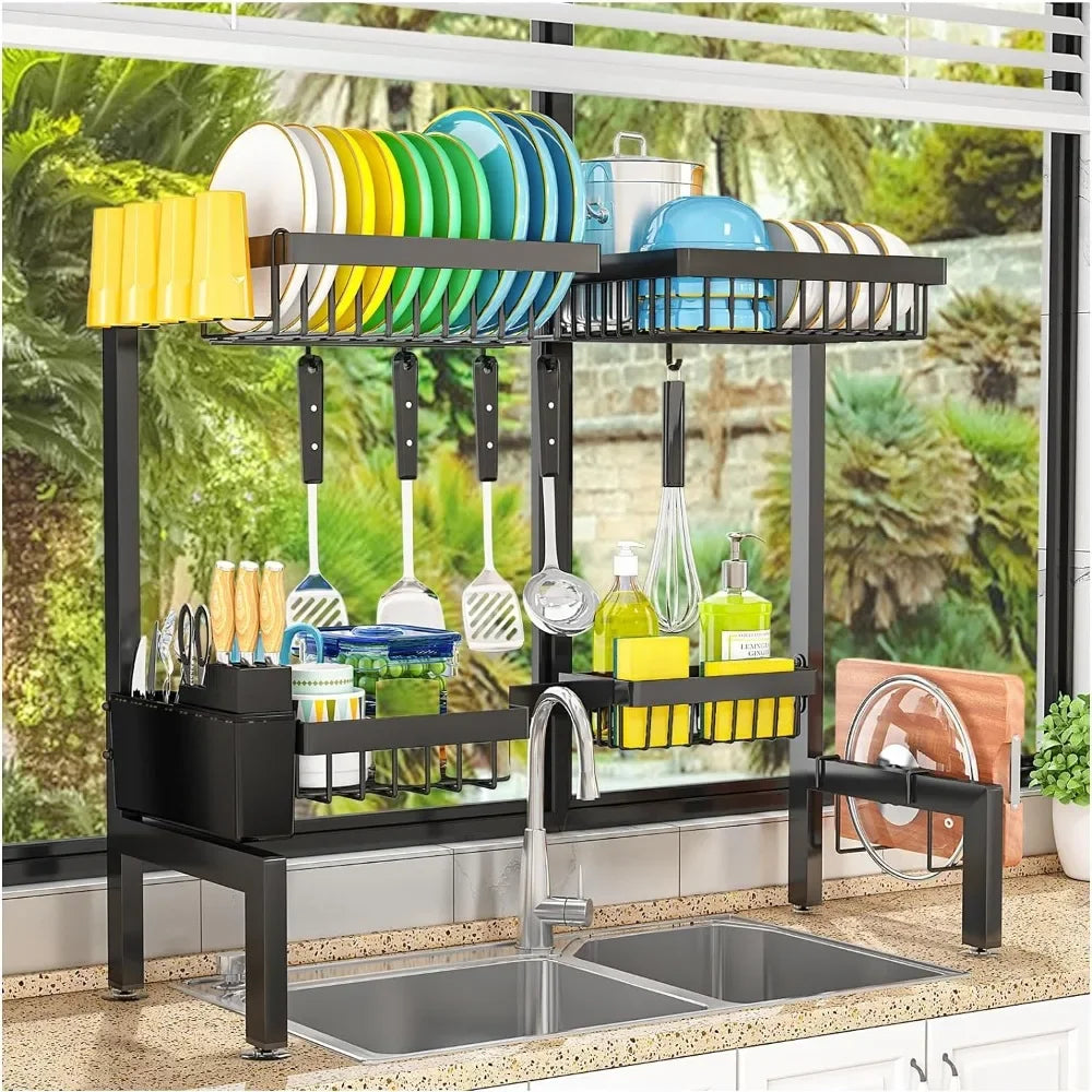 Adjustable Dish Drying Rack Above Kitchen Sink. Home Fusion