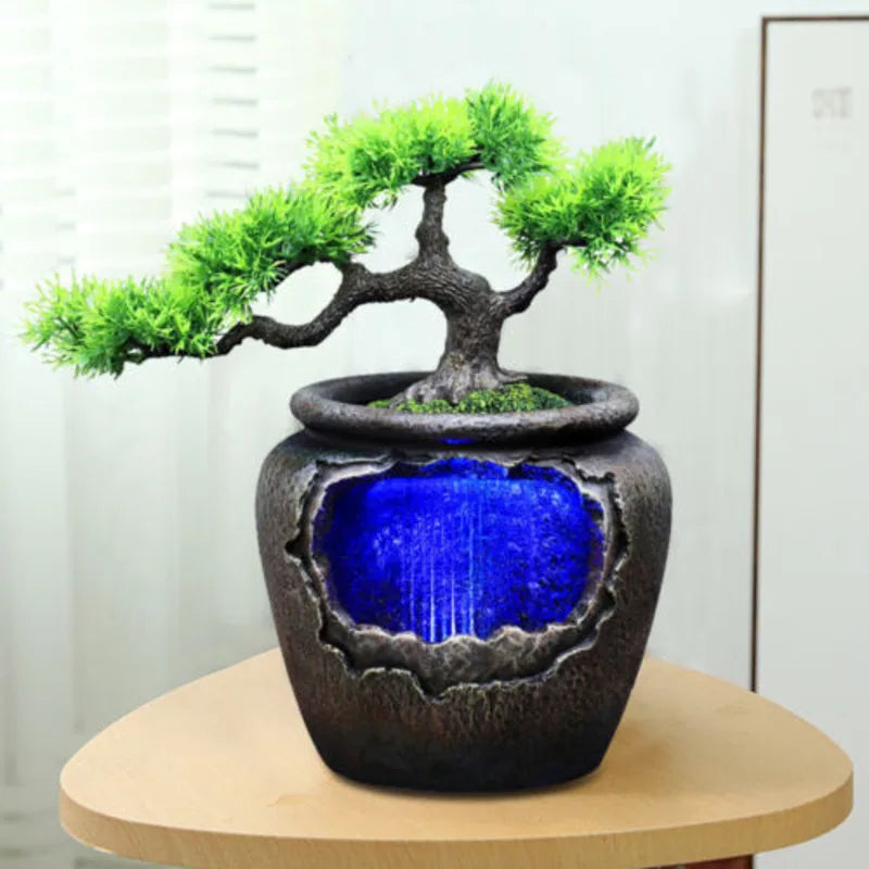 Indoor Water Waterfall Fountain Rock Feng Shui Decoration.