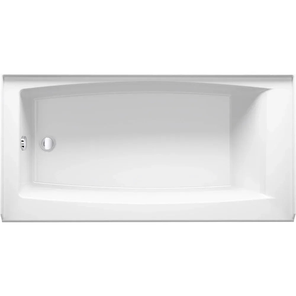 Bathtub, 60-inch X 30-inch, Niche Tub with Integral Stopper, Integral Flange and Left Side Drain, Freestanding Tub Home Fusion