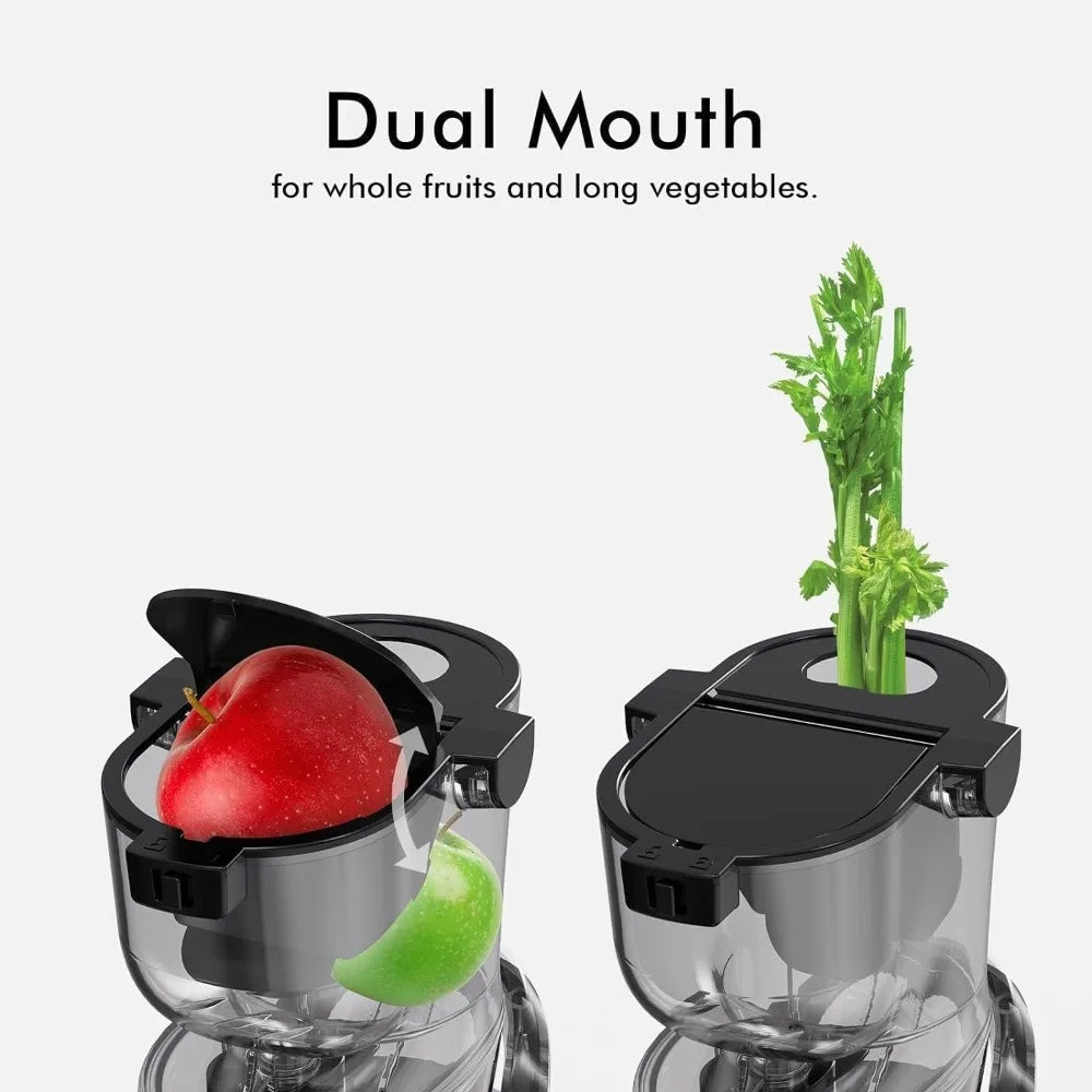 Cold Press Juicer Machines with 83mm Big Mouth, Whole Slow Masticating Juicer, Juice Extractor Maker Squeezer for Fruits Home Fusion