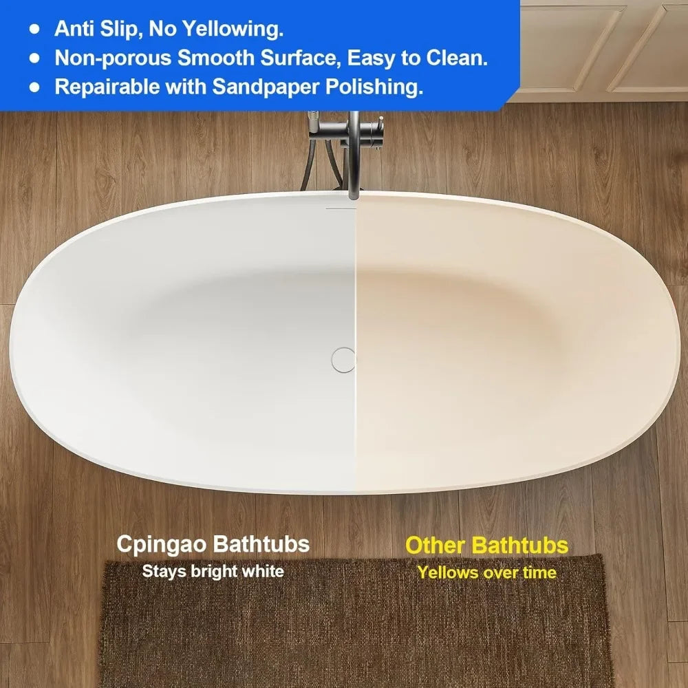 Freestanding Elegant Oval Soak bath Tub Home Fusion