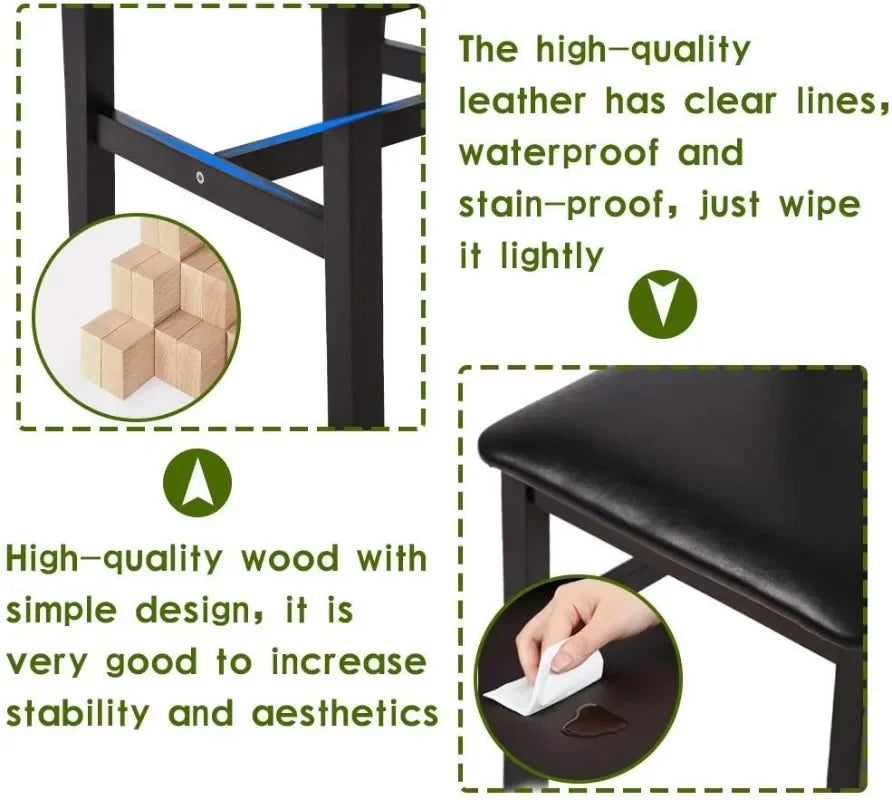 FDW Kitchen Table and Chairs for 4 Dining Room Table Set,Wood Elegant Kitchen Sets for Small Space,Dark Brown Home Fusion