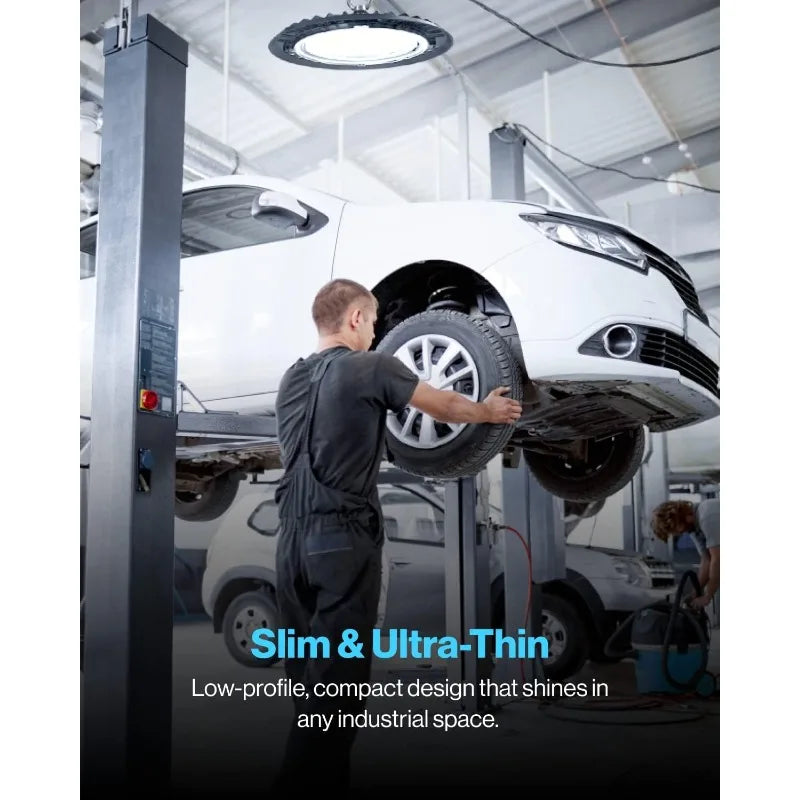 10 Pack UFO LED High Bay Light,5000K Daylight, 150W, Power Cord Included, 19500 LM, 120VAC, IP65 Waterproof Shatterproof Fixture Home Fusion