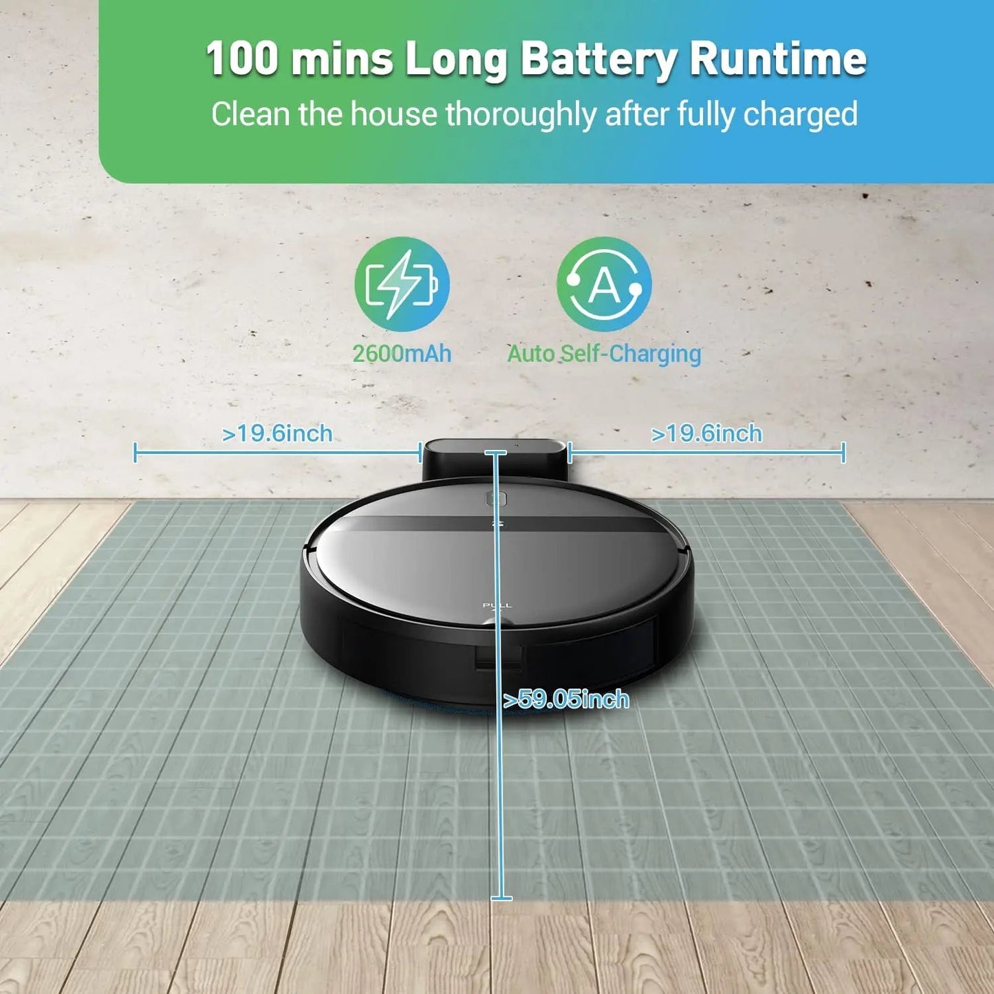 GOOVI G20 Robot Vacuum Cleaner 1400Pa Strong Suction 2500mAh Battery 3in1 Mopping Sweeping Suction Smart Home Support Wifi/alexa Home Fusion
