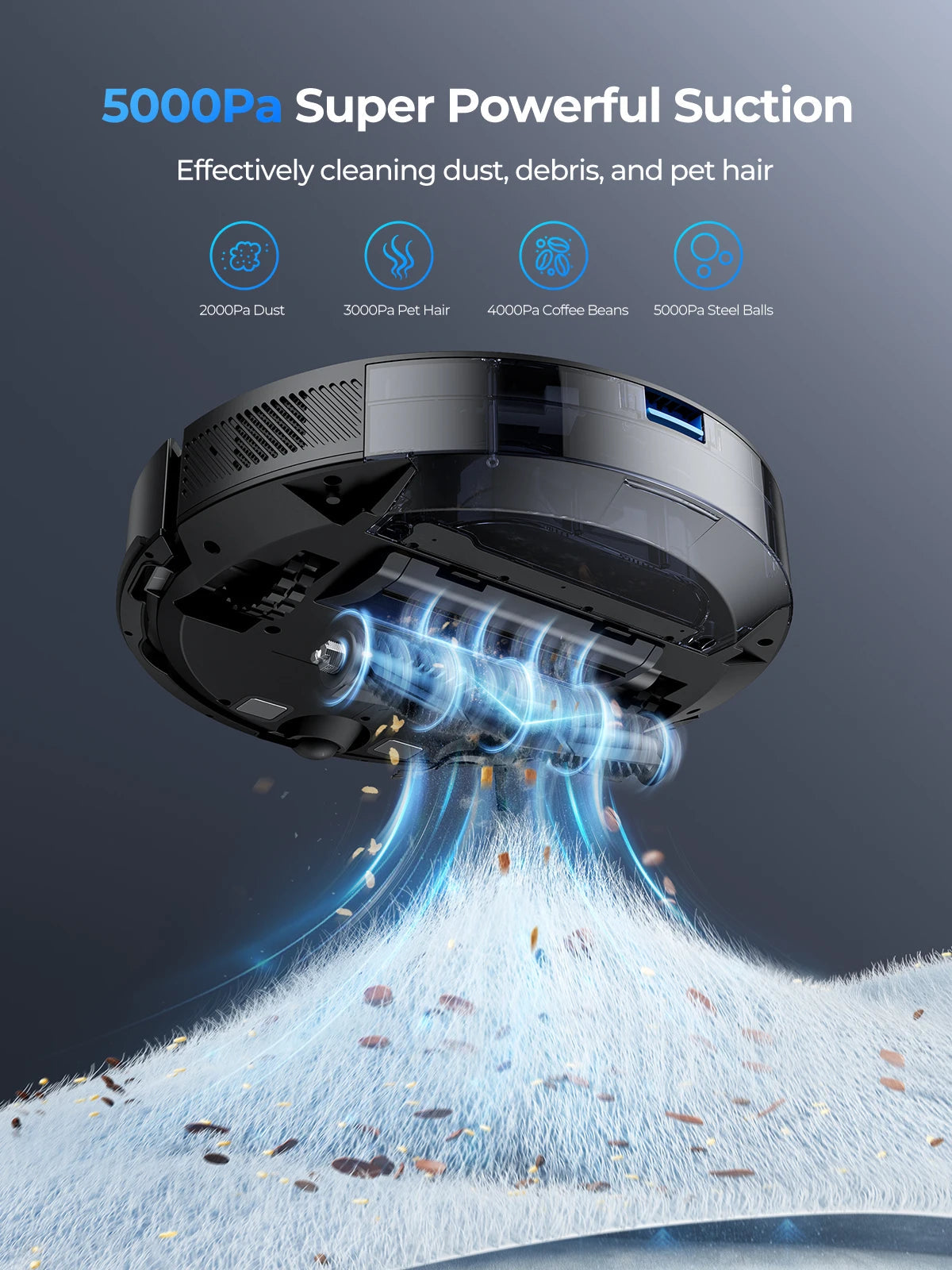 Laresar 01 Robot Vacuum Cleaner Mop LDS Lidar Navigation 5000Pa Smart Planned Mapping Home Floor Washing Carpet Pet Hair Clean Home Fusion