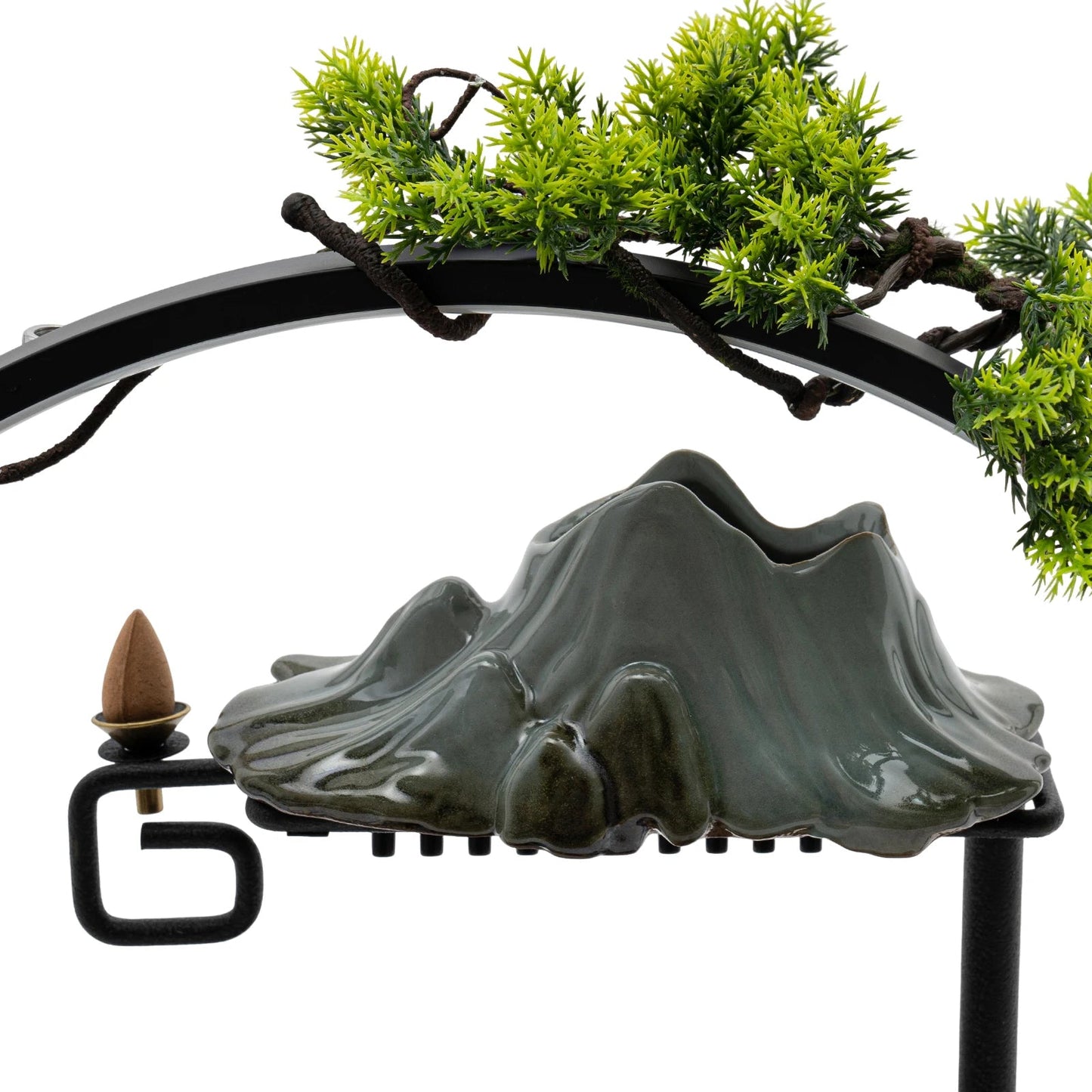 Tabletop Fountain with LED Lights Indoor Rockery Waterfall for Mist Effect Home Office Decor Home Fusion