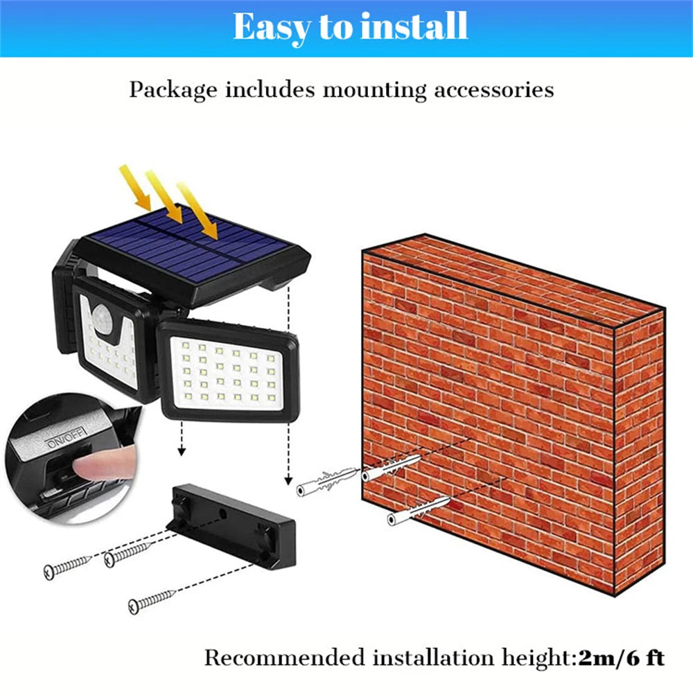 Motion Sensor Wall Flood Light Outdoor. Home Fusion