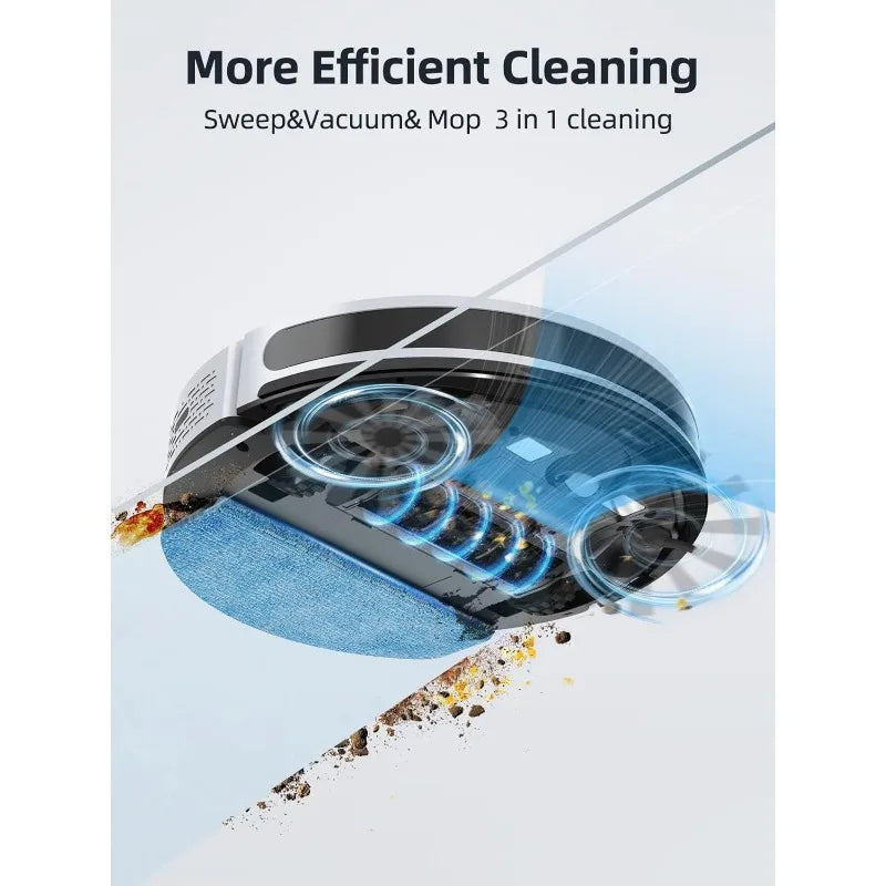 HONITURE Robot Vacuum and Mop Combo, 4000pa Strong Suction, G20 Robot Vacuum Cleaner with Self-Charging, 150Mins Max Home Fusion