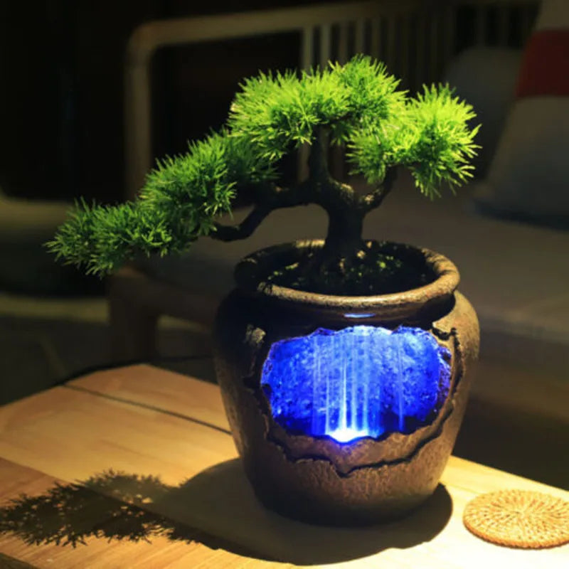 Indoor Water Waterfall Fountain Rock Feng Shui Decoration.