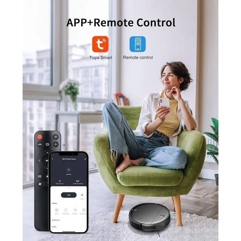 Robot Vacuum and Mop Combo, 2 in 1 Mopping Robot Vacuum Cleaner with Schedule, Wi-Fi/App/Alexa, 1400Pa Max Suction, Home Fusion