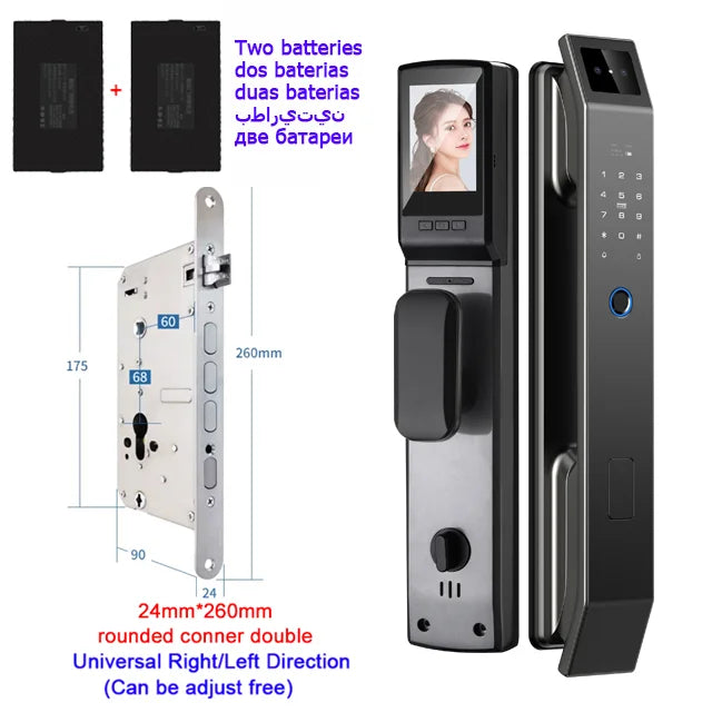 3D Face Recognition Unlock Digital Door Lock With Camera FIngerprint Password Unlock Keyless Electronic Door Lock Home Fusion