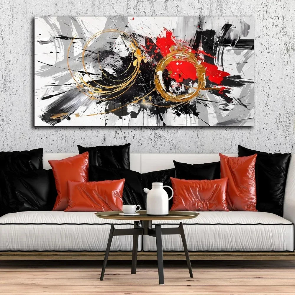 Decorative Paintings Large Abstract Art Wall Black and White Canvas Wall Art Decorative Pictures for Living Room Home Decor Home Fusion