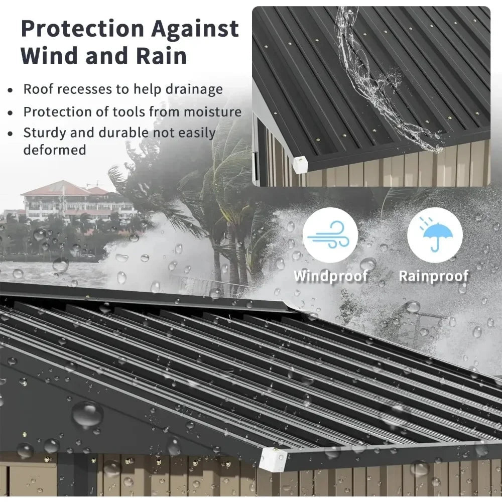 Metal Outdoor Storage Shed 5FT x 3FT, Steel Utility Tool Shed Storage House with Door & Lock, for Backyard Garden Patio Lawn Home Fusion