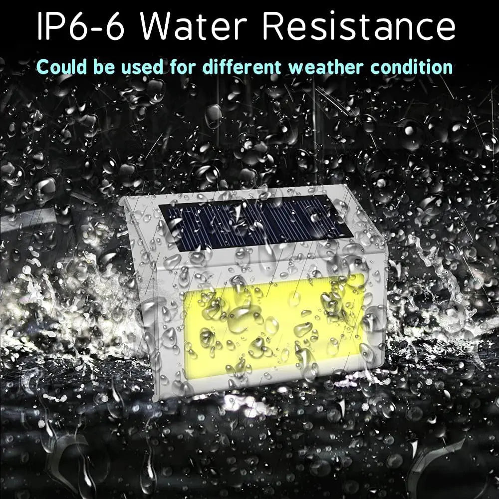 Lightess Solar Lights for Steps Deck Solar Stair Light Outdoor Waterproof Stainless Steel LED Fence Light for Garden Pathway Home Fusion