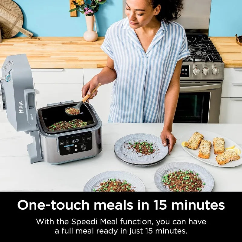 Ninja SF301 Speedy Rapid Cooker & Air Fryer, 6-Quart Capacity, 12-in-1 Functions to Steam, Bake, Roast, Sear, Sauté, Slow Cook Home Fusion