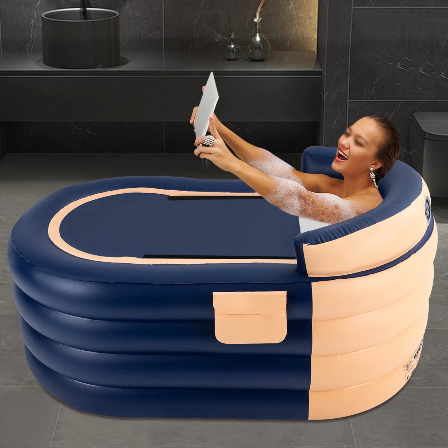 large Portable Bathtub Folding Bath Bucket Tub Baby Swimming Pool Family Bathroom Spa Tub Home Fusion