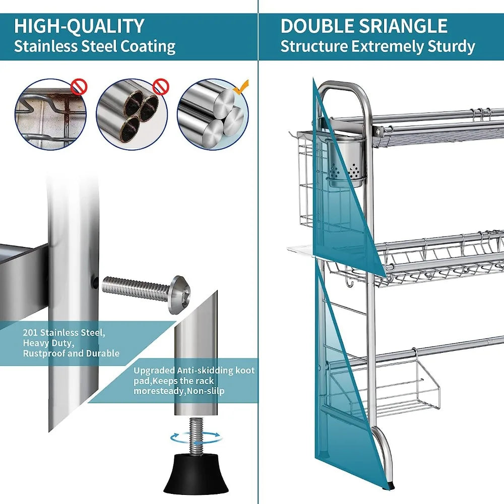 Dish Drying Rack for Kitchen Counter Home Fusion