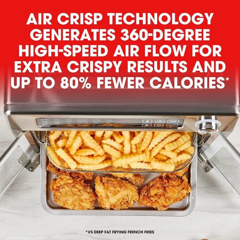 Emeril Lagasse (4-00675-02) 26 QT Extra Large Air Fryer w/ Grill Plate, Convection Toaster Oven w/ French Doors, Stainless Steel Home Fusion