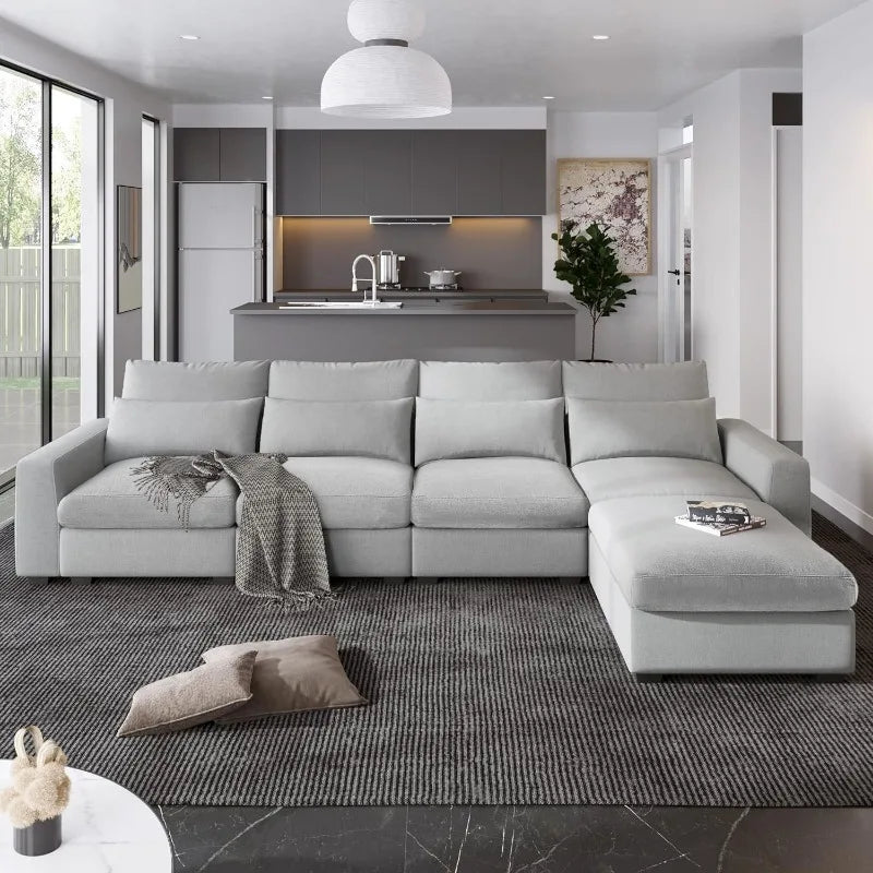 Modern Upholstered Sectional Sofa Couch Set,Modular L Shaped Sectional Living Room Sofa Set,Convertible Sofa Couch Home Fusion