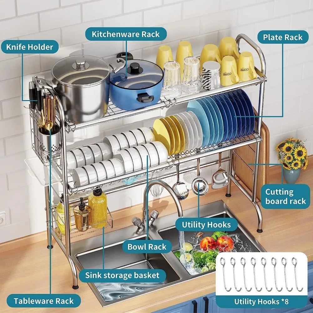 Dish Drying Rack for Kitchen Counter Home Fusion