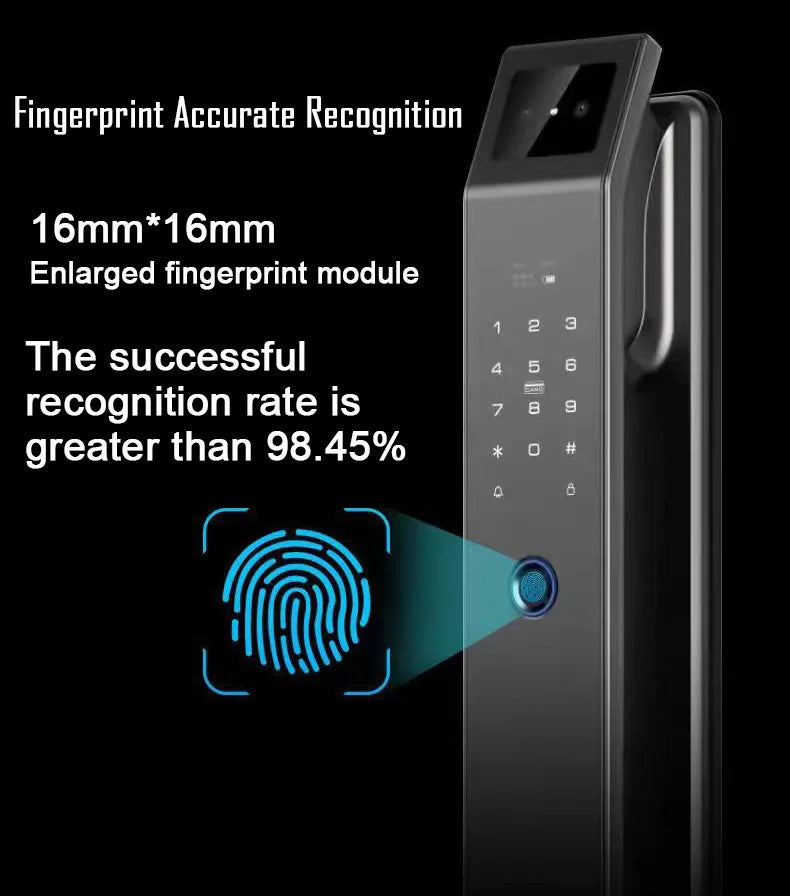 3D Face Recognition Unlock Digital Door Lock With Camera FIngerprint Password Unlock Keyless Electronic Door Lock Home Fusion