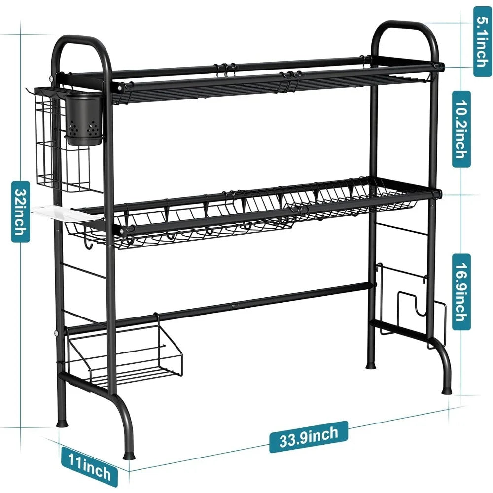 Dish Drying Rack for Kitchen Counter Home Fusion