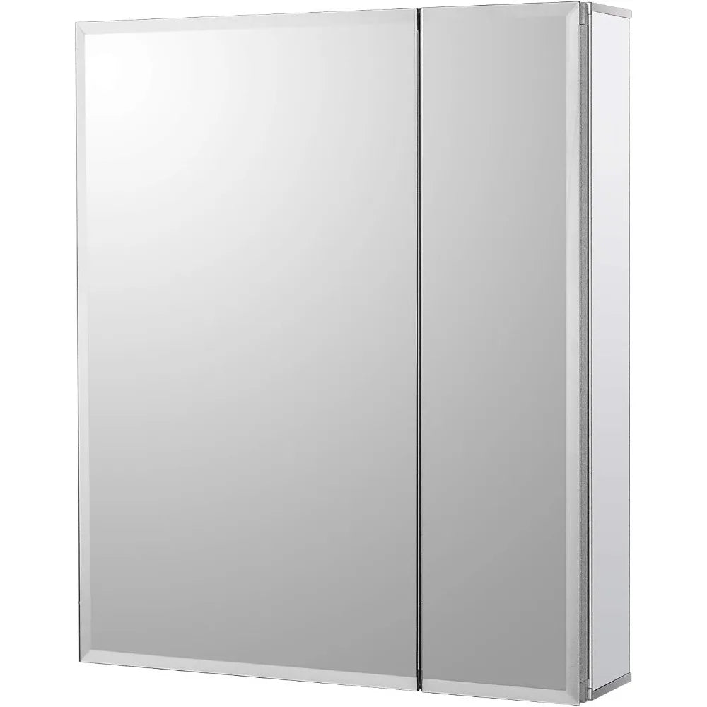 Bathroom Mirror Cabinet – 23.6 x 25.6" Surface Mount & Recessed Wall Cabinet - Home Fusion