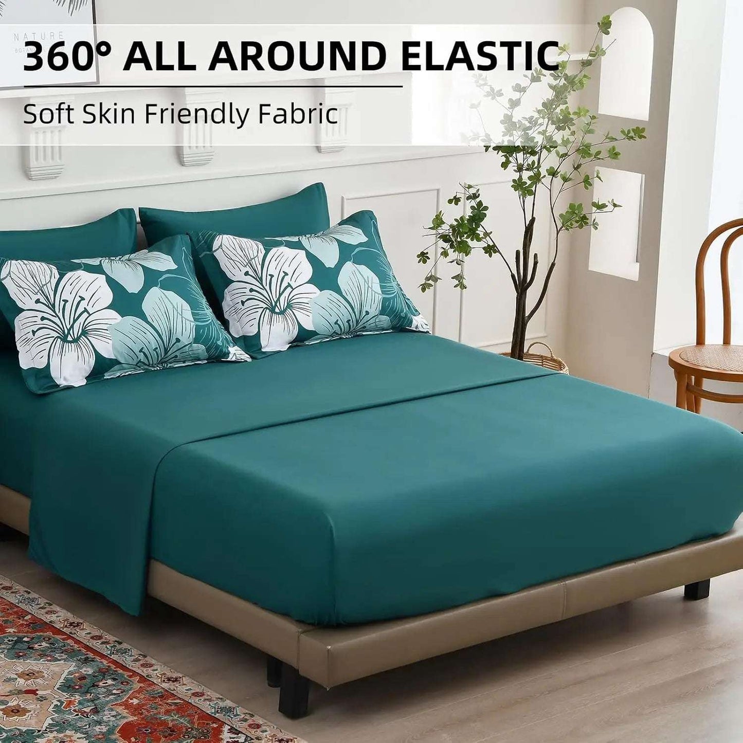 Luxudecor Floral Comforter Set Queen Size Home Fusion