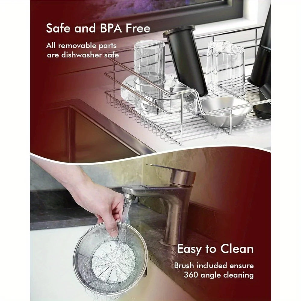 High-Power Hervigour Juicer Machine, Large 3.2" Feed Chute, Quick Juice Extractor for Whole Fruits & Veggies, 3-Speed Settings, Home Fusion